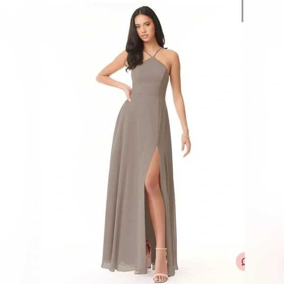 azazie taupe bridesmaid dresses Azazie Sue